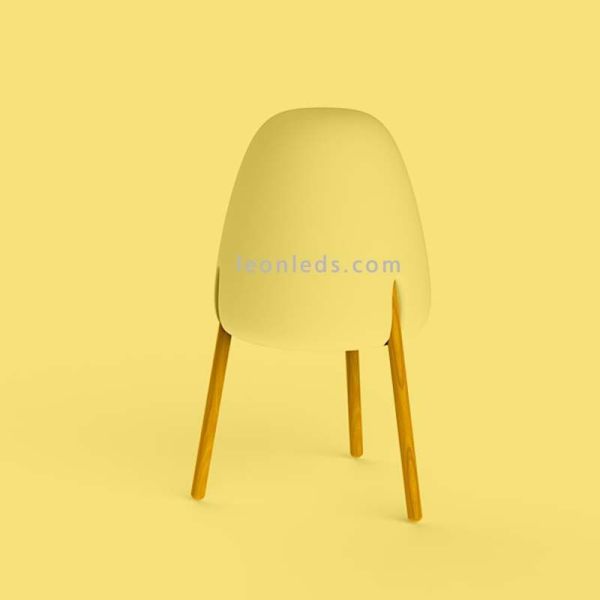 Lámpara de pie Rocket 70 solar y recargable madera| LeónLeds Iluminación