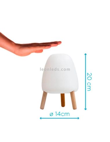 Lámpara de mesa Rocket táctil recargable New Garden dimensiones | LeonLeds Iluminación