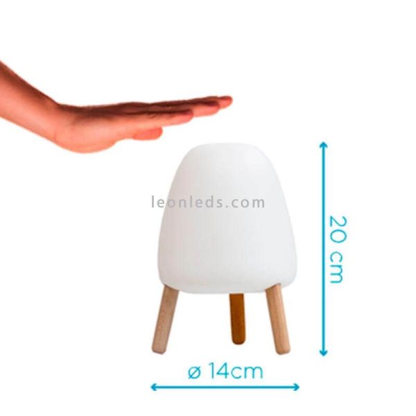 Lámpara de mesa Rocket táctil recargable New Garden dimensiones | LeonLeds Iluminación