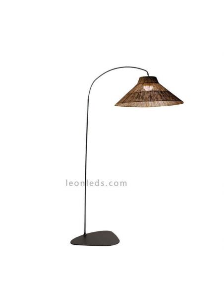 Lámpara de pie portátil fibras naturales Niza New garden | LeonLeds Iluminación