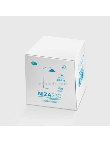 Lámpara LED de pie portátil fibras naturales Niza foto paquete New garden | LeonLeds Iluminación