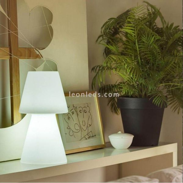 Lámpara de mesa LED Lola 30 mediana con batería recargable mediana interior y exterior | LeonLeds Iluminación