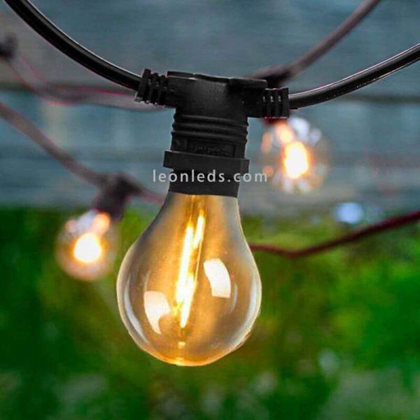 Pack 3 guirlandes Allegra noires avec câble 2700k New Garden | Éclairage LeonLeds