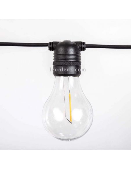 Pack 3 guirlandas pretas Allegra com cabo 2700k ou RGB New Garden | Leon Iluminação LED