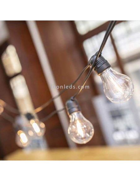 Pack 3 guirlandes Allegra noires avec câble New Garden | Éclairage LeonLeds