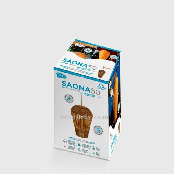 Lámpara bombilla recargable colgante portátil sin cables Saona 50 foto paquete New Garden | LeonLeds Iluminación