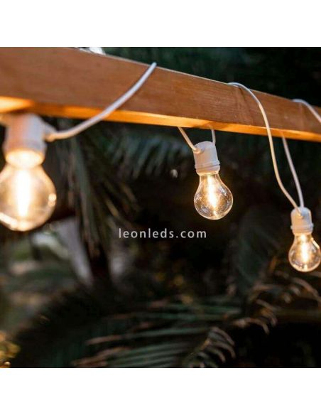 Pack 3 Guirnaldas LED Allegra white con cable o solar decorativa New Garden | LeonLeds Iluminación