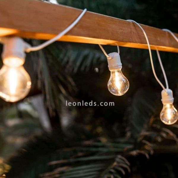 Pack 3 Guirnaldas LED Allegra white con cable o solar decorativa New Garden | LeonLeds Iluminación