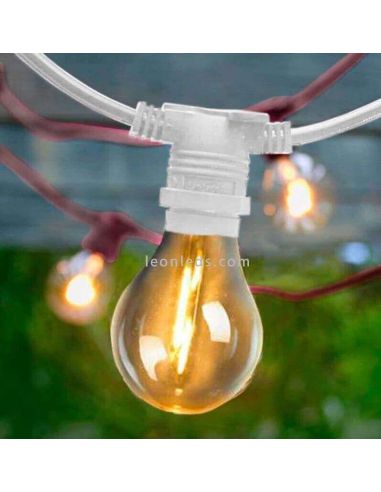 Pack 3 Guirnaldas LED Allegra white exterior New Garden | LeonLeds Iluminación