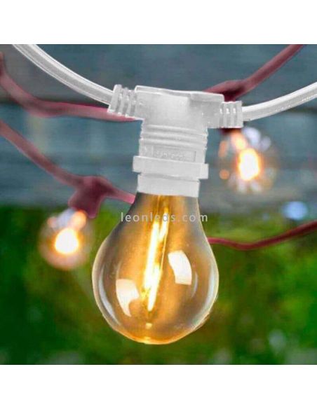 Pack 3 Guirnaldas LED Allegra white exterior New Garden | LeonLeds Iluminación