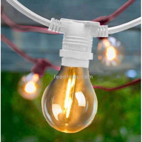 Pack 3 Guirnaldas LED Allegra white exterior New Garden | LeonLeds Iluminación
