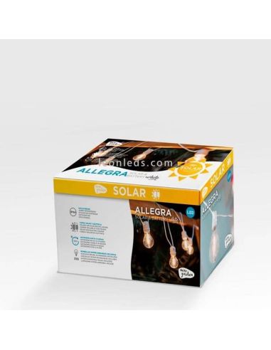 Pack 3 Guirnaldas LED Allegra white embalaje solar New Garden | LeonLeds Iluminación