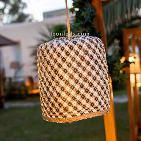 Lámpara hecha a mano colgante de techo portátil y recargable Benirrás New Garden | LeonLeds Iluminación