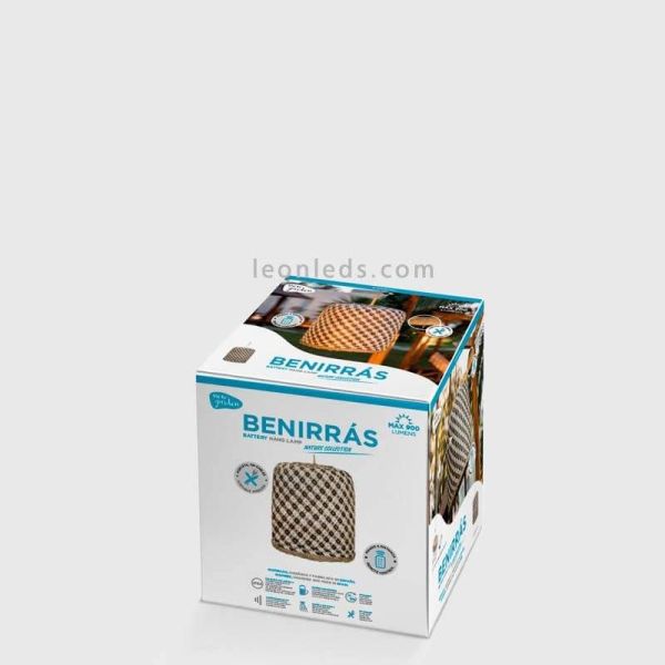 Lámpara bombilla LED colgante portátil y recargable Benirrás foto del paquete New Garden | LeonLeds Iluminación