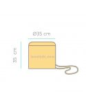 Lámpara de fibras naturales colgante portátil y recargable Benirrás dimensiones New Garden | LeonLeds Iluminación