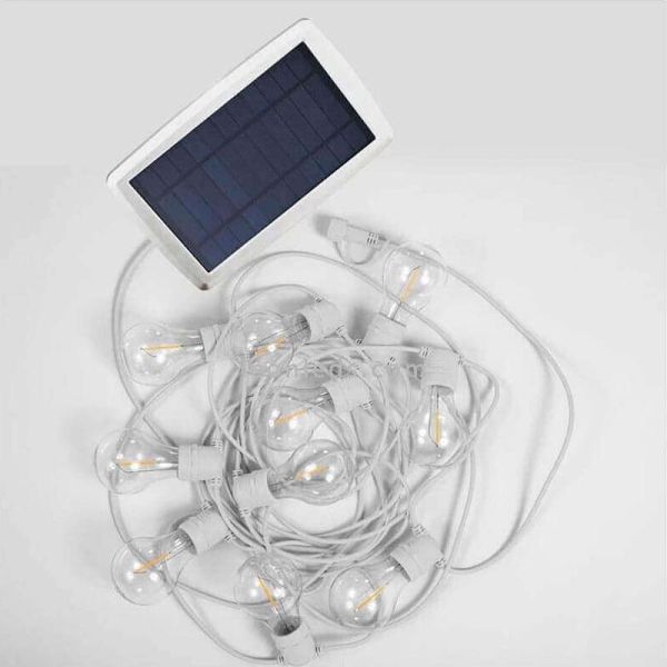 Pack 3 Guirnaldas LED Allegra white exterior solar New Garden | LeonLeds Iluminación