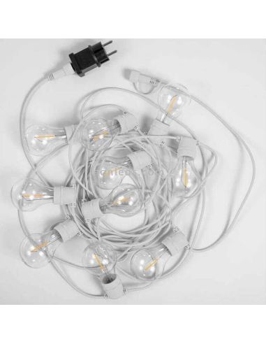 Pack 3 Guirnaldas LED Allegra white cable New Garden | LeonLeds Iluminación