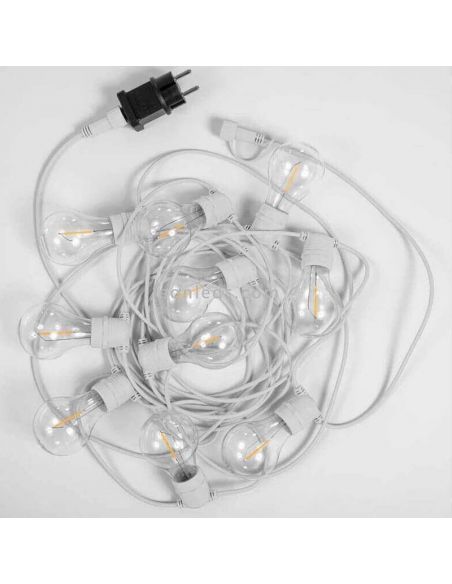 Pack 3 Guirnaldas LED Allegra white cable New Garden | LeonLeds Iluminación