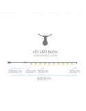 Pack 3 Guirnaldas LED Allegra white dimensiones New Garden | LeonLeds Iluminación
