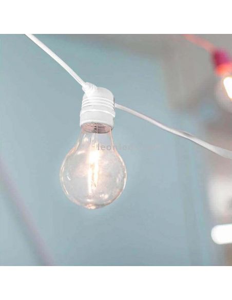 Pack 3 Guirnaldas LED Allegra white cable o solar New Garden | LeonLeds Iluminación