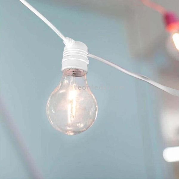 Pack 3 guirlandes LED Allegra câble blanc ou solaire New Garden | Éclairage LeonLeds