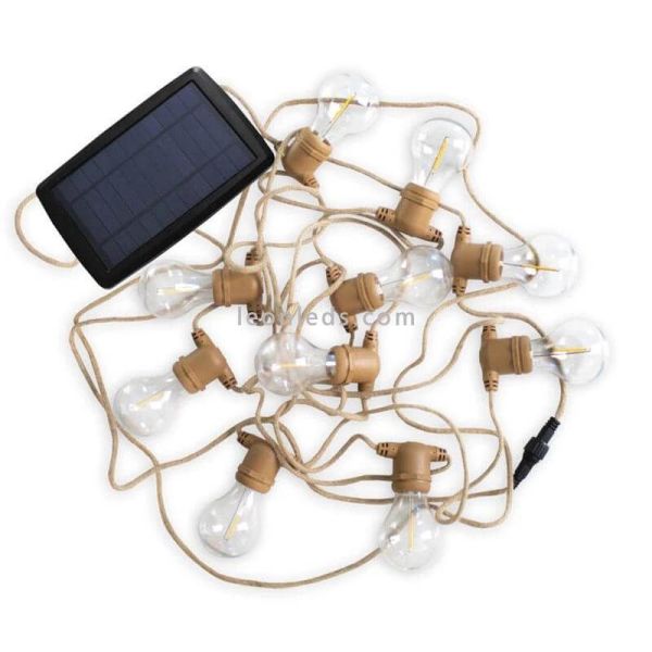 Set 3 Guirnaldas LED Allegra jute solar 8m New Garden | LeonLeds Iluminación