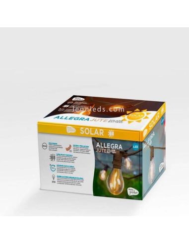 Set 3 guirlandes LED Allegra solaire jute emballage 8m New Garden | Éclairage LeonLeds