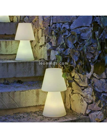 Lámpara de mesa LED grande Lola 45 portátil RGB New Garden | LeonLeds Iluminación