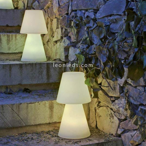Lámpara de mesa LED grande Lola 45 portátil RGB New Garden | LeonLeds Iluminación