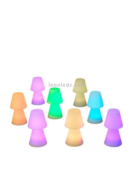 Lámpara de mesa LED grande Lola 45 portátil RGB exterior| LeonLeds Iluminación