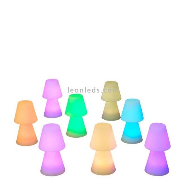 Lámpara de mesa LED grande Lola 45 portátil RGB exterior| LeonLeds Iluminación