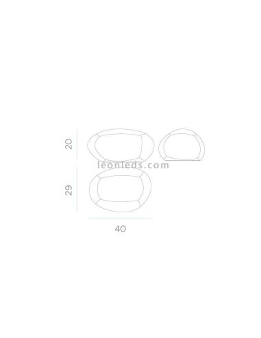 Lampe décorative d'extérieur avec câble 2 mètres Petra 40Cm dimensions New Garden | Éclairage LeonLeds