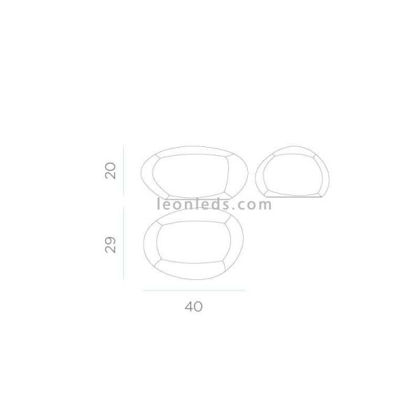 Lámpara decorativa exterior con cable 2 metros Petra 40Cm dimensiones New Garden | LeónLeds Iluminación