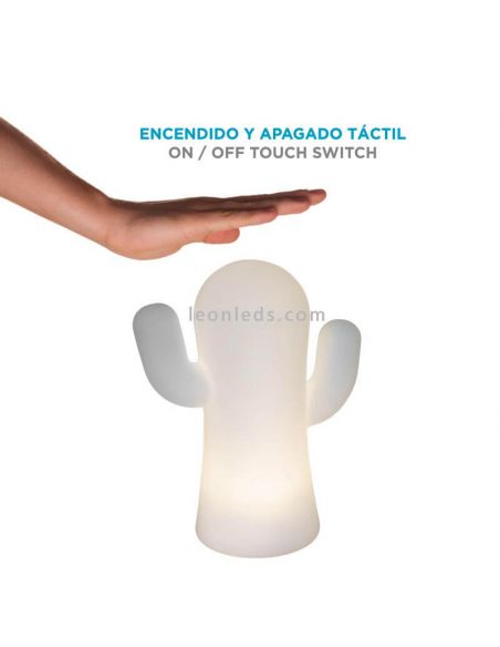 Lámpara de mesa LED Panchito táctil en blanco de silicona New Garden | LeonLeds Iluminación