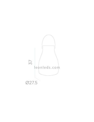 Lampe de table solaire LED d'extérieur portable et dimmable dimensions Kurby New Garden | Éclairage LeonLeds