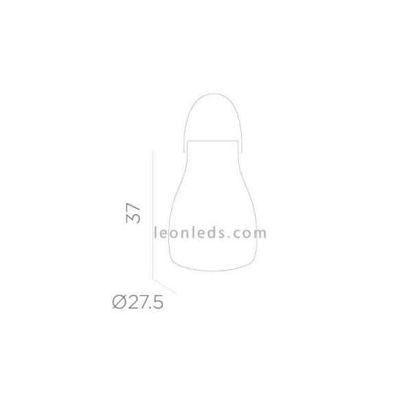 Lampe de table Enceinte portable d'extérieur à technologie LED Dimensions Kurby Play New Garden | Éclairage LeonLeds