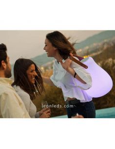 Lámpara de sobremesa LED exterior portátil altavoz Kurby Play New Garden | LeónLeds Iluminación 2