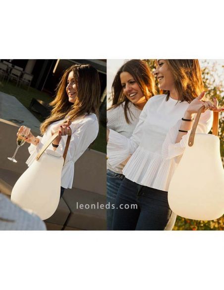 Lámpara de sobremesa LED exterior portátil para terrazas y fiestas altavoz Kurby Play New Garden | LeónLeds Iluminación