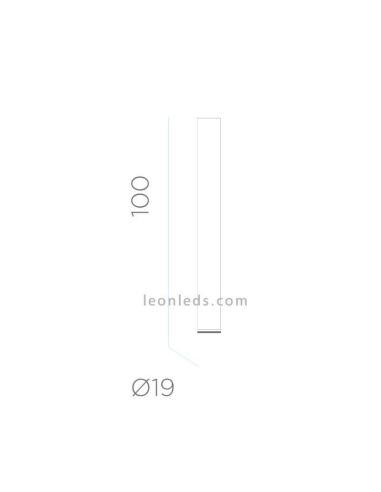 Lámpara de suelo LED para exterior cilíndrica cálida 100Cm Fity dimensiones New Garden | LeónLeds Iluminación