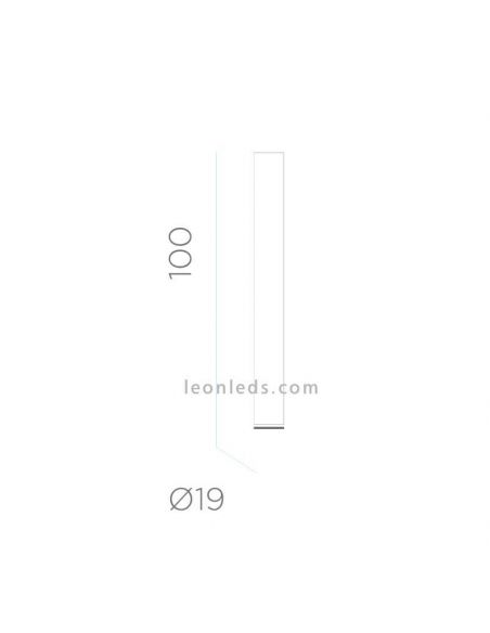 Lámpara de suelo LED para exterior cilíndrica cálida 100Cm Fity dimensiones New Garden | LeónLeds Iluminación