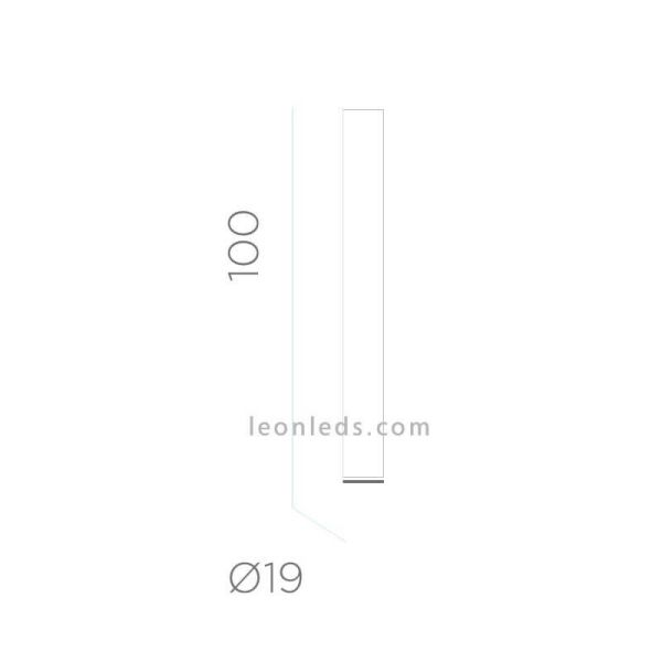 Lámpara de suelo LED para exterior cilíndrica cálida 100Cm Fity dimensiones New Garden | LeónLeds Iluminación
