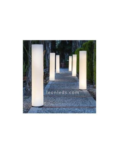 Lámpara de pie LED exterior cilíndrica temperatura de luz cálida 100Cm Fity New Garden | LeónLeds Iluminación