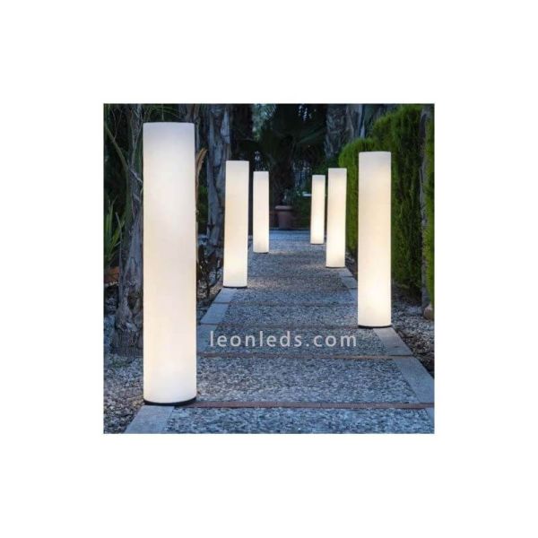 Lámpara de pie LED exterior cilíndrica temperatura de luz cálida 100Cm Fity New Garden | LeónLeds Iluminación