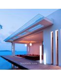Lámpara de pie LED exterior cilíndrica cálida 100Cm Fity foto de ambiente New Garden | LeónLeds Iluminación