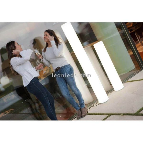 Lámpara de pie LED para ambientes de exterior cilíndrica cálida 100Cm Fity New Garden | LeónLeds Iluminación
