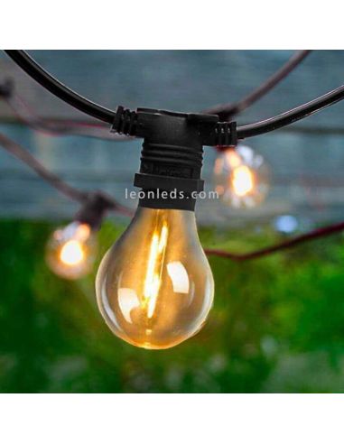 Pack 3 guirlandes Allegra noir 2700k New Garden | Éclairage LeonLeds