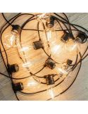 Set de 3 guirnaldas LED Allegra solar + batería negra exterior