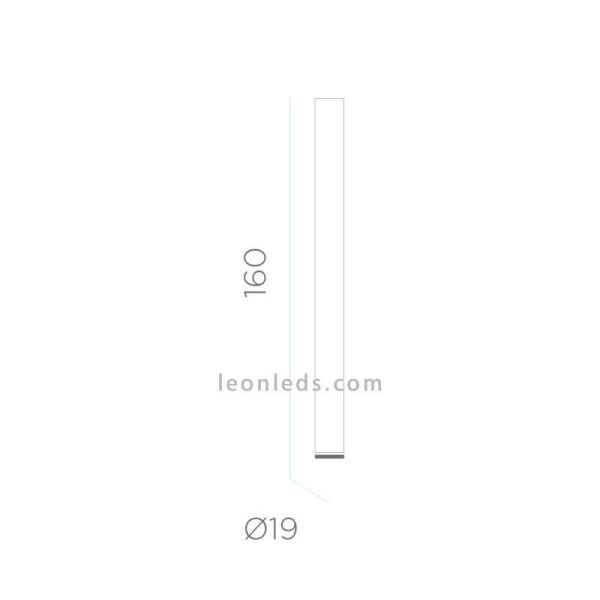 Lámpara de suelo tecnología LED exterior batería recargable 160Cm Fity dimensiones New Garden | LeónLeds Iluminación