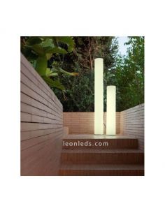 Lampadaire Extérieur LED Cylindrique Batterie Rechargeable 100Cm Fity New Garden | Éclairage LeonLeds 2