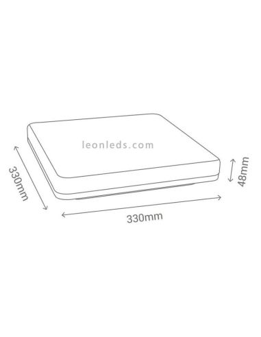 Plafonnier de salle de bain LED carré blanc IP44 24W Canadien | Éclairage LeónLeds | mesures d'entrée de plafonnier